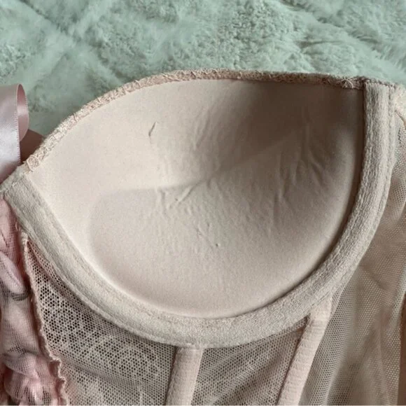 Victoria's SecretPink Front Lace Up Lace Bustier CorsetSize 34B